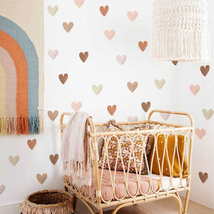 Boho Hearts Wall Stickers: Stylish Décor-Kids Nursery Bohemian Wall Decals