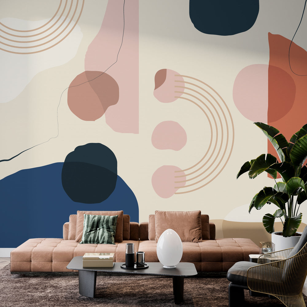 Boho Matisse Wallpaper Mural: Captivating Artistic Design-Geometric Shapes Wallpaper