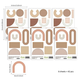Boho Minimalistic Shapes Wall Stickers Wall Decal-Kids Nursery Bohemian Wall Decals