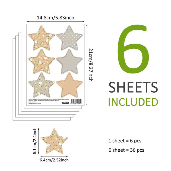 Boho Pink Stars Wall Stickers - Removable Nursery Decor for Girls Bedroom-