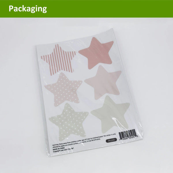 Boho Pink Stars Wall Stickers - Removable Nursery Decor for Girls Bedroom-