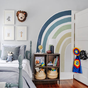 Boho Rainbow Wall Decal - Pastel Blue and Large Sticker-Home Decor Decals