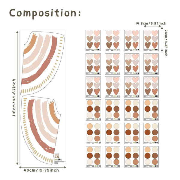 Boho Rainbow Wall Decal: Vibrant Room Decor-Kids Nursery Bohemian Wall Decals