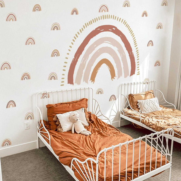 Boho Rainbow Wall Decal: Vibrant Room Decor-Kids Nursery Bohemian Wall Decals