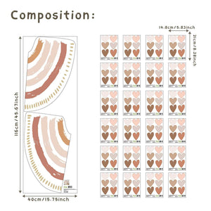 Boho Rainbow Wall Decal: Vibrant Room Decor-Kids Nursery Bohemian Wall Decals