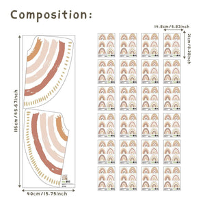 Boho Rainbow Wall Decal: Vibrant Room Decor-Kids Nursery Bohemian Wall Decals