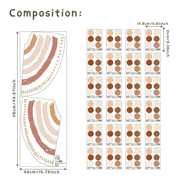 Boho Rainbow Wall Decal: Vibrant Room Decor-Kids Nursery Bohemian Wall Decals