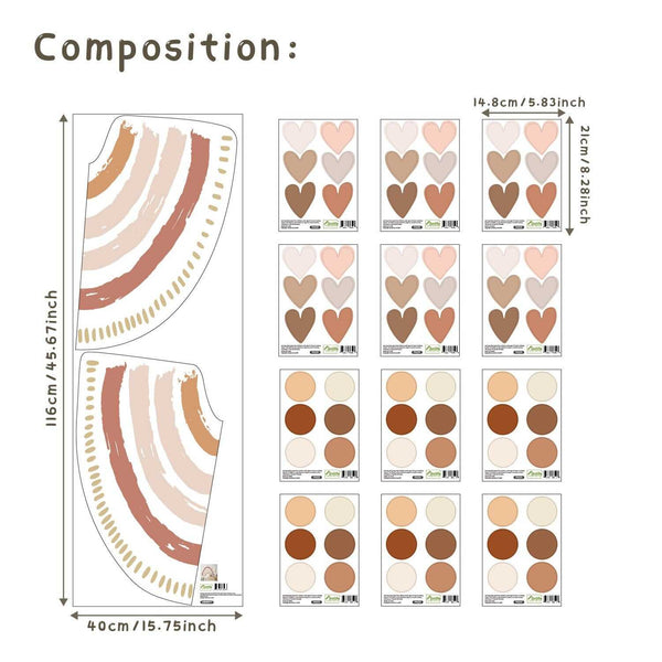 Boho Rainbow Wall Decal: Vibrant Room Decor-Kids Nursery Bohemian Wall Decals