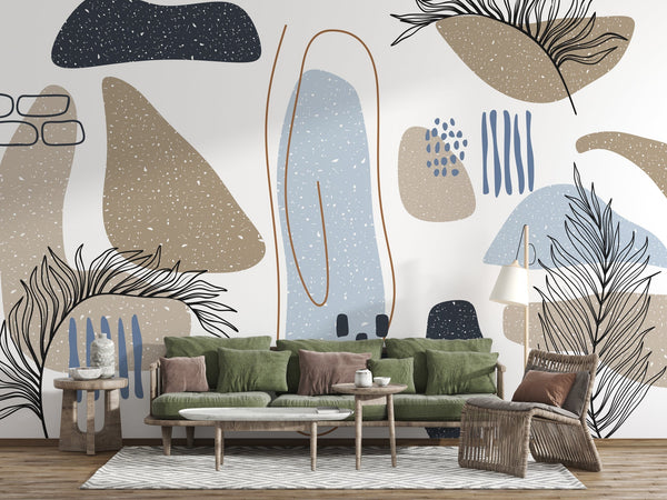 Boho Shapes Wallpaper Mural: Transform Your Space-Geometric Shapes Wallpaper