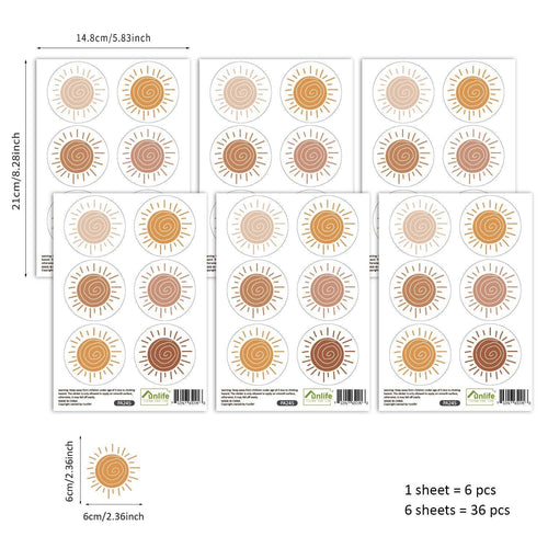 Boho Sun Wall Decal: Eye-Catching Home Decor-Kids Nursery Bohemian Wall Decals