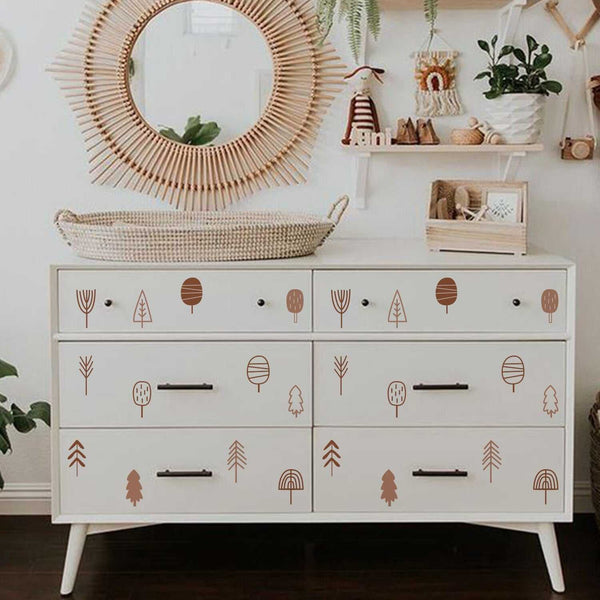 Boho Woodland Trees Wall Decal - Bring Nature Indoors-Kids Nursery Bohemian Wall Decals