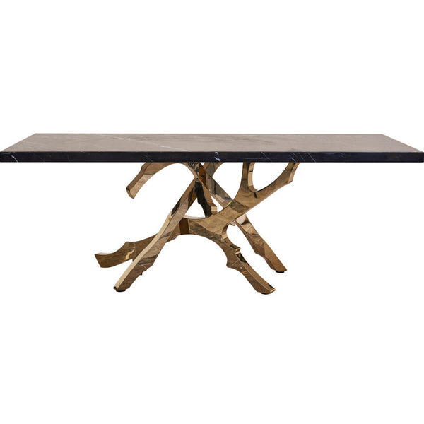 Brass & Italian Marble Designer Dining Table-Dining Tables