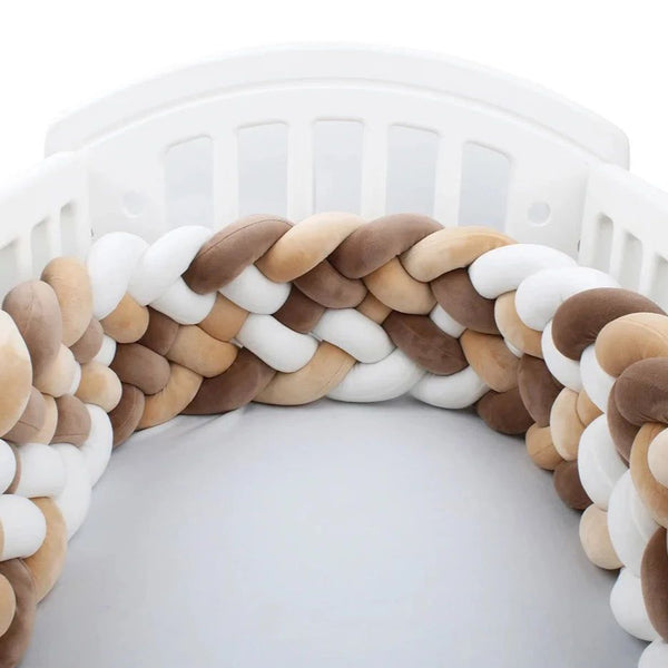 Breathable Brown 6 Knotted Cot Bumper: Cot Bumper-Crib Bumper