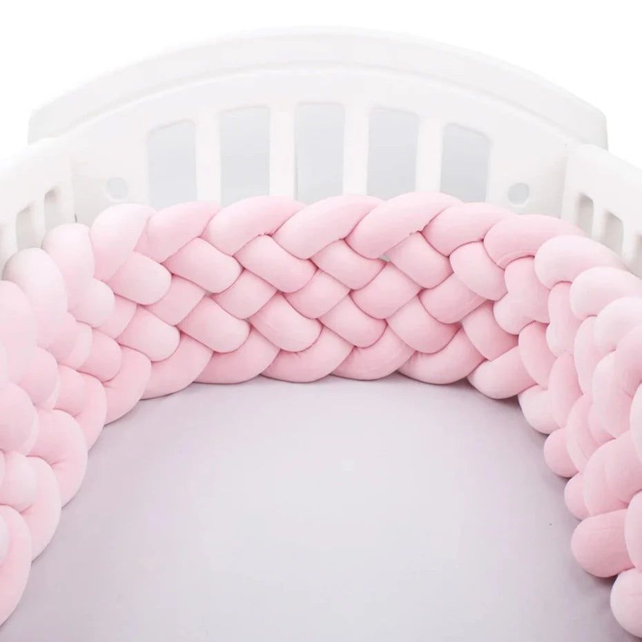 Breathable Pink 6 Knotted Cot Bumper: Cot Bumper-Crib Bumper