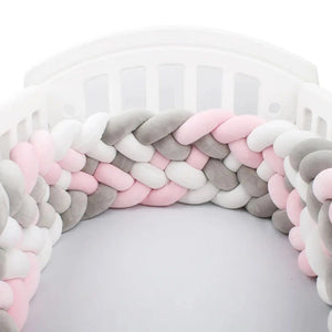 Breathable Pink 6 Knotted Cot Bumper: Cot Bumper-Crib Bumper