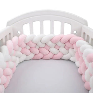 Breathable Pink 6 Knotted Cot Bumper: Cot Bumper-Crib Bumper