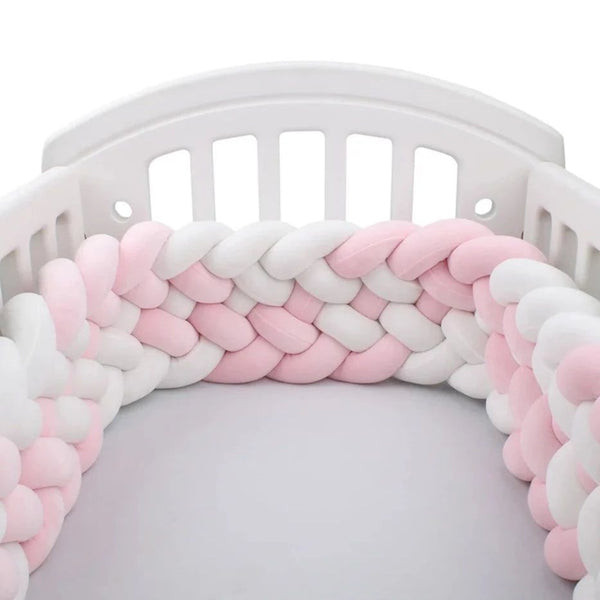 Breathable Pink 6 Knotted Cot Bumper: Cot Bumper-Crib Bumper