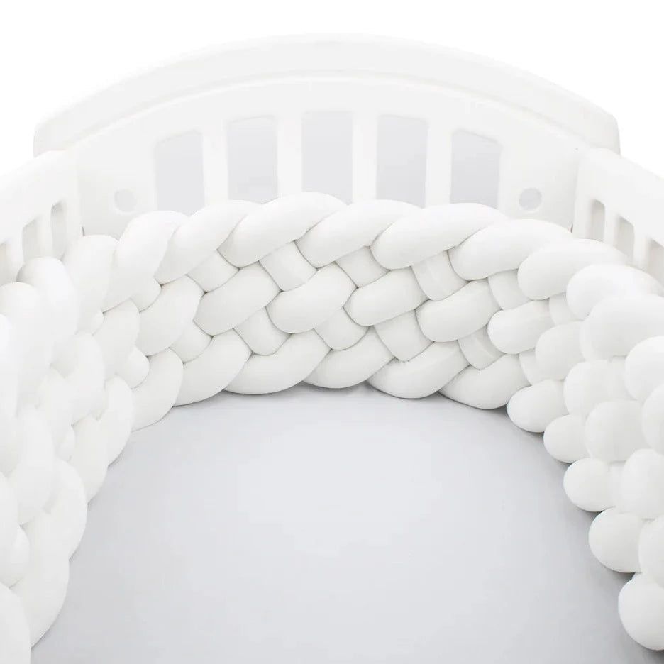 Breathable White 6 Knotted Cot Bumper: Cot Bumper-Crib Bumper