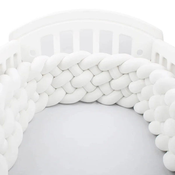 Breathable White 6 Knotted Cot Bumper: Cot Bumper-Crib Bumper