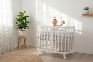 Breathable White Knotted Cot Bumper — 100% Cotton | 2m, 3m & 4m