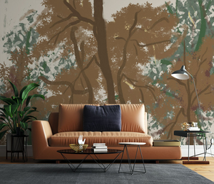 Brown Brushed Paint Tree - Tree Trunks Wallpaper Murals-Trees Wallpaper