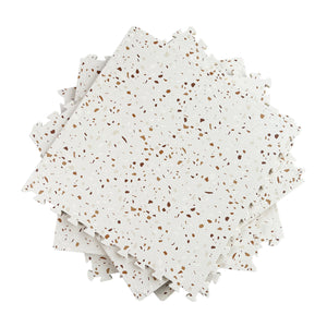 Brown Terrazzo Puzzle Play Mat Tiles – Soft Foam Stone Mosaic Design-Toddler Play Mats