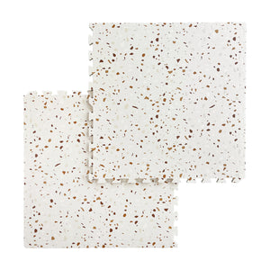 Brown Terrazzo Puzzle Play Mat Tiles – Soft Foam Stone Mosaic Design-Toddler Play Mats
