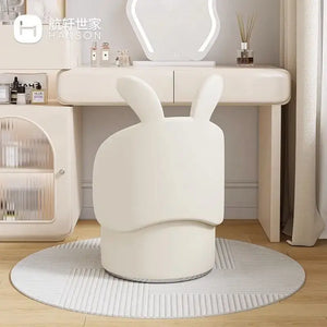 Bunny Girl Bedroom Round Stool-Foot Stools