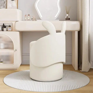 Bunny Girl Bedroom Round Stool-Foot Stools