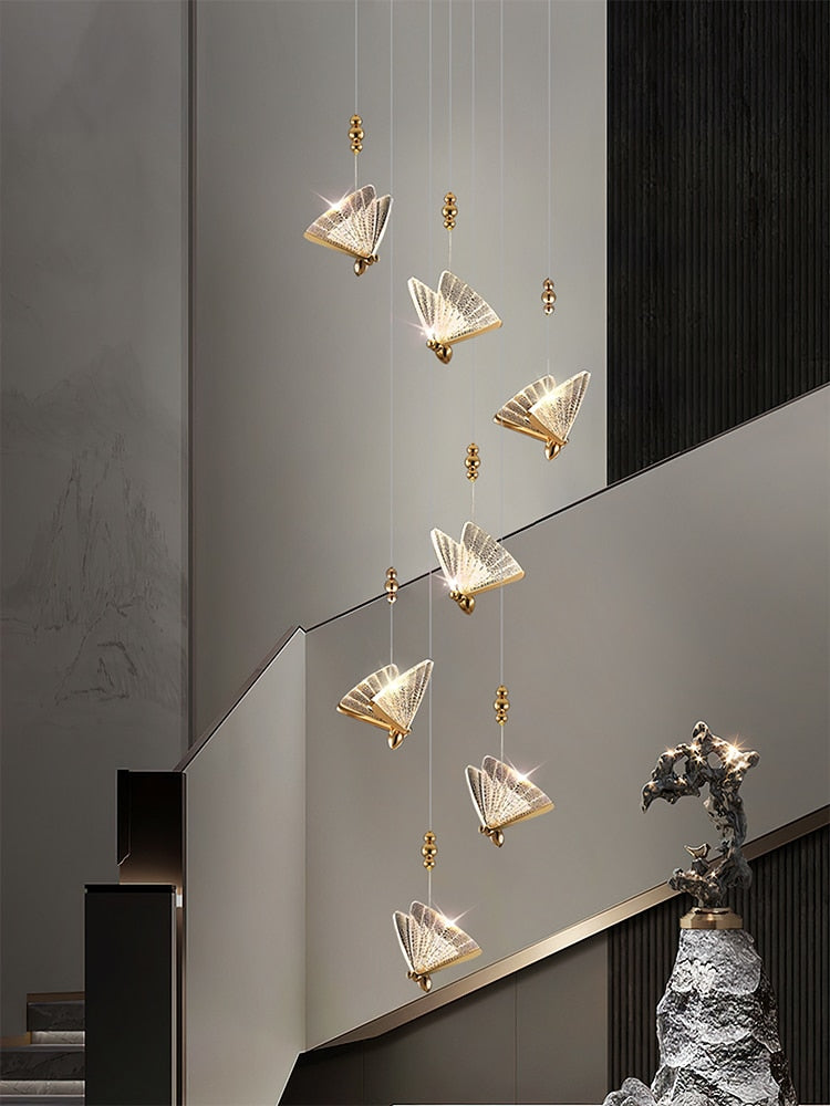 Butterfly Acrylic Chandelier - Exquisite Lighting Décor-Staircase Chandelier