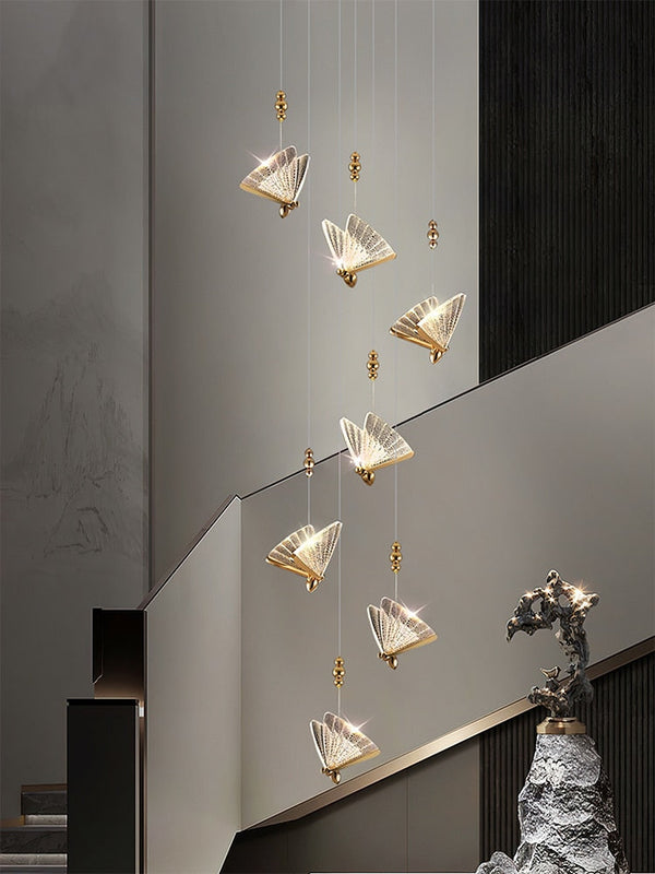 Butterfly Acrylic Chandelier - Exquisite Lighting Décor-Staircase Chandelier