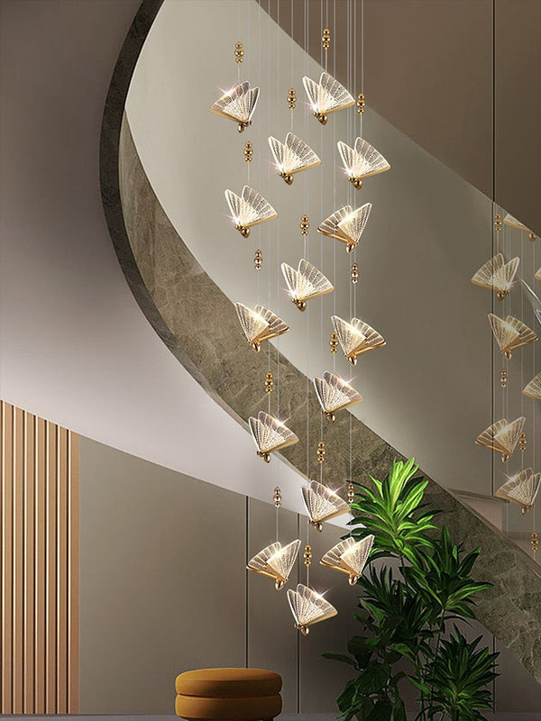 Butterfly Acrylic Chandelier - Exquisite Lighting Décor-Staircase Chandelier