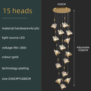 Butterfly Acrylic Chandelier - Exquisite Lighting Décor-Staircase Chandelier
