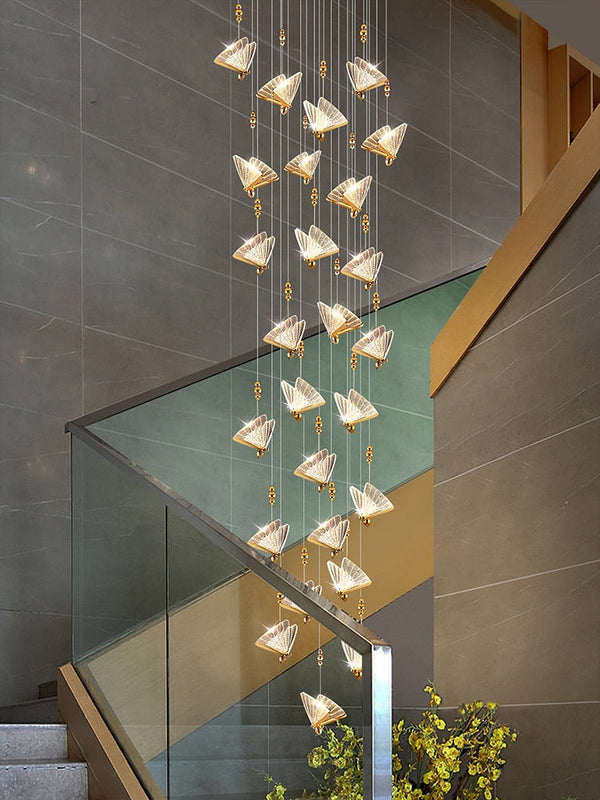 Butterfly Acrylic Chandelier - Exquisite Lighting Décor-Staircase Chandelier