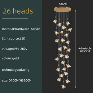 Butterfly Acrylic Chandelier - Exquisite Lighting Décor-Staircase Chandelier