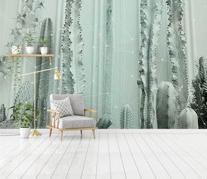 Cactus Wallpaper Murals: Transform Your Space-Flower & Leaf Wallpaper