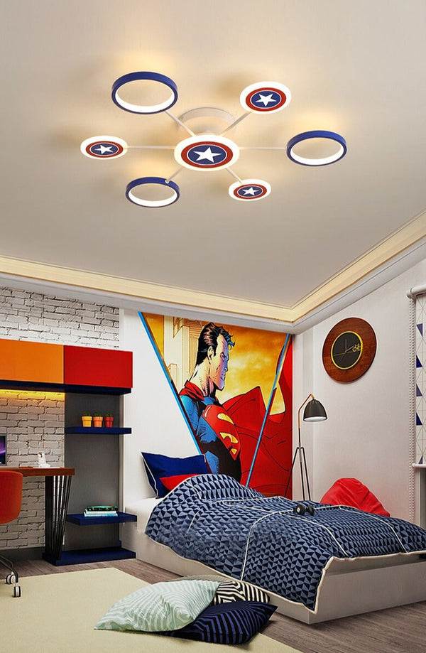 Captain America Kids Lighting – Marvel Merchandise-Kids Room Nursery Lighting