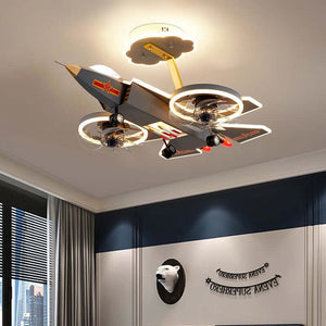 Cargo Airplane Ceiling Light with Fan for Kids Room-Kids Room Nursery Lighting
