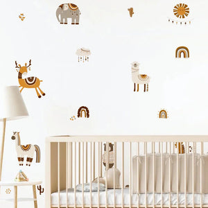 Cartoon Animals Wall Stickers - Removable Nursery Decals for Kids Room-