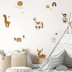 Cartoon Animals Wall Stickers - Removable Nursery Decals for Kids Room-