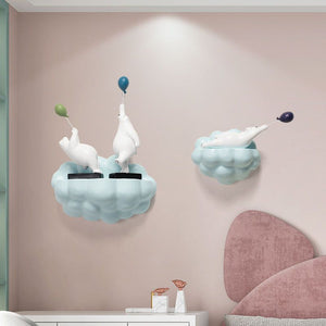 Cartoon Cloud Shape Wall Shelf-Kids Room Nursery Wall Hanging
