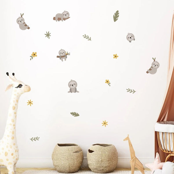 Cartoon Sloth Wall Sticker - Cute & Removable Kids Room Decal-