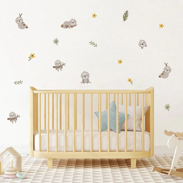 Cartoon Sloth Wall Sticker - Cute & Removable Kids Room Decal-