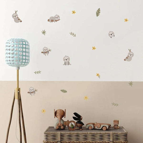 Cartoon Sloth Wall Sticker - Cute & Removable Kids Room Decal-
