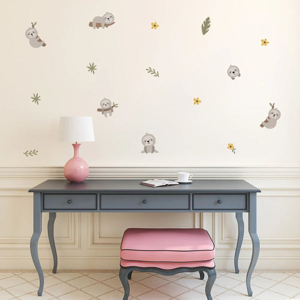Cartoon Sloth Wall Sticker - Cute & Removable Kids Room Decal-