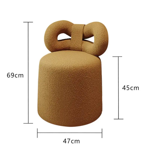 Cashmere Bow With Backrest Stool-Foot Stools