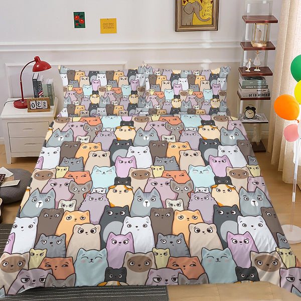 Cats Bedding Set: Comfy and Stylish for Your Friends-Bedding Set Kids