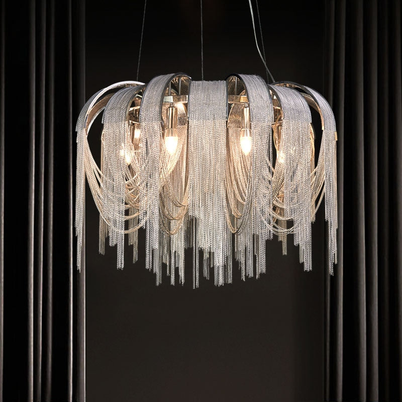 Chain Chandelier: Elegant Lighting Fixture for Modern Spaces-Ceiling Chandelier