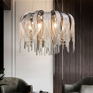 Chain Chandelier: Elegant Lighting Fixture for Modern Spaces-Ceiling Chandelier