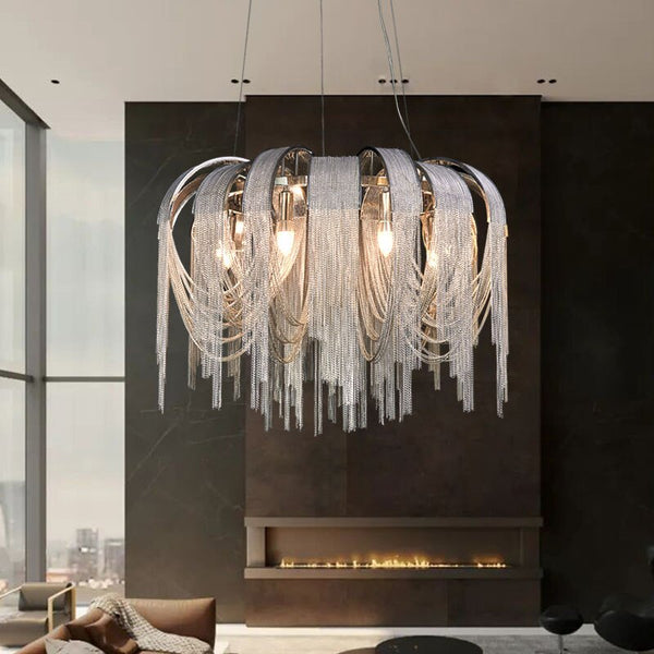 Chain Chandelier: Elegant Lighting Fixture for Modern Spaces-Ceiling Chandelier